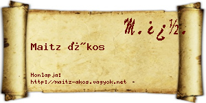 Maitz Ákos névjegykártya